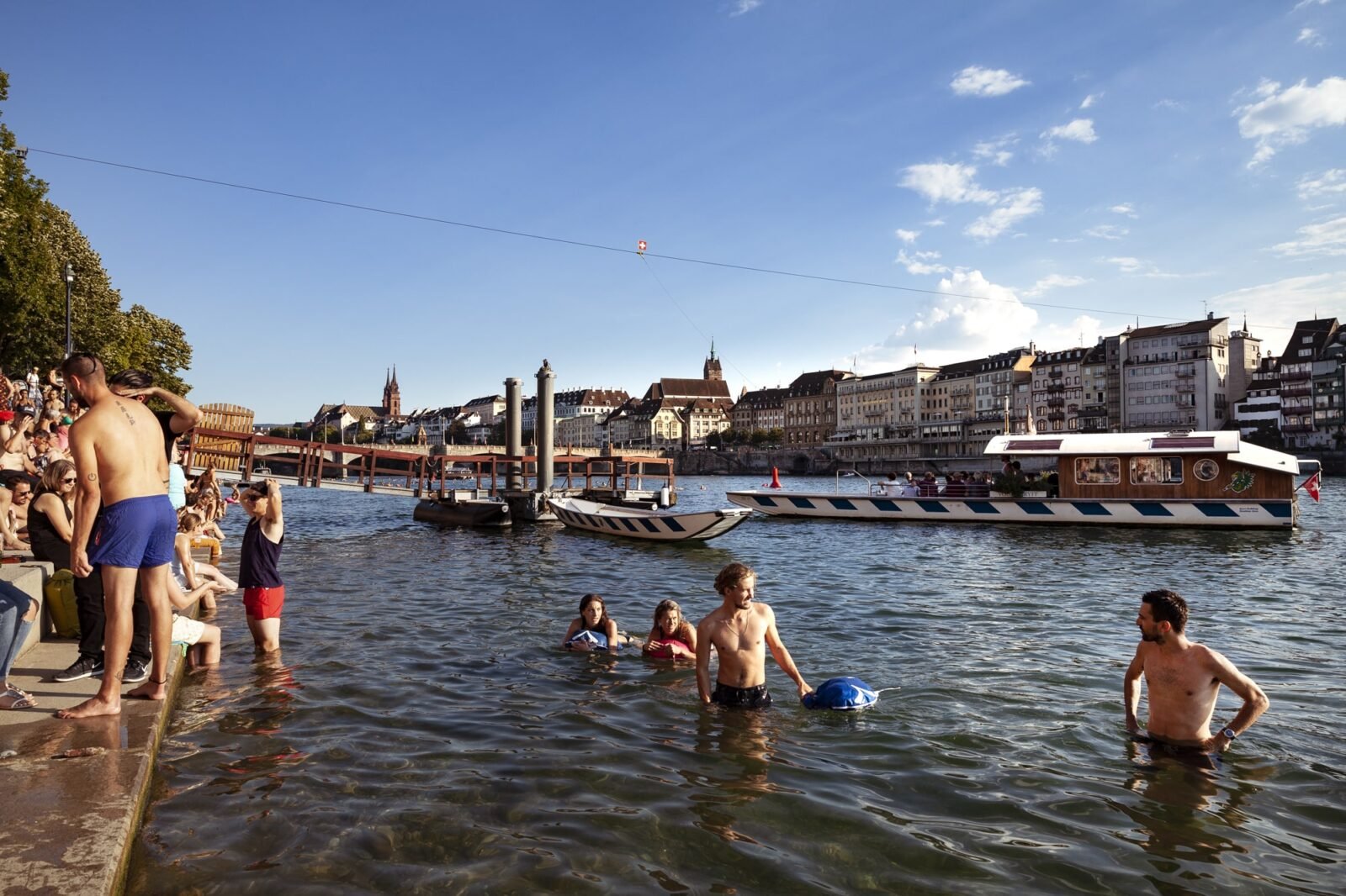 River swimming in Basel